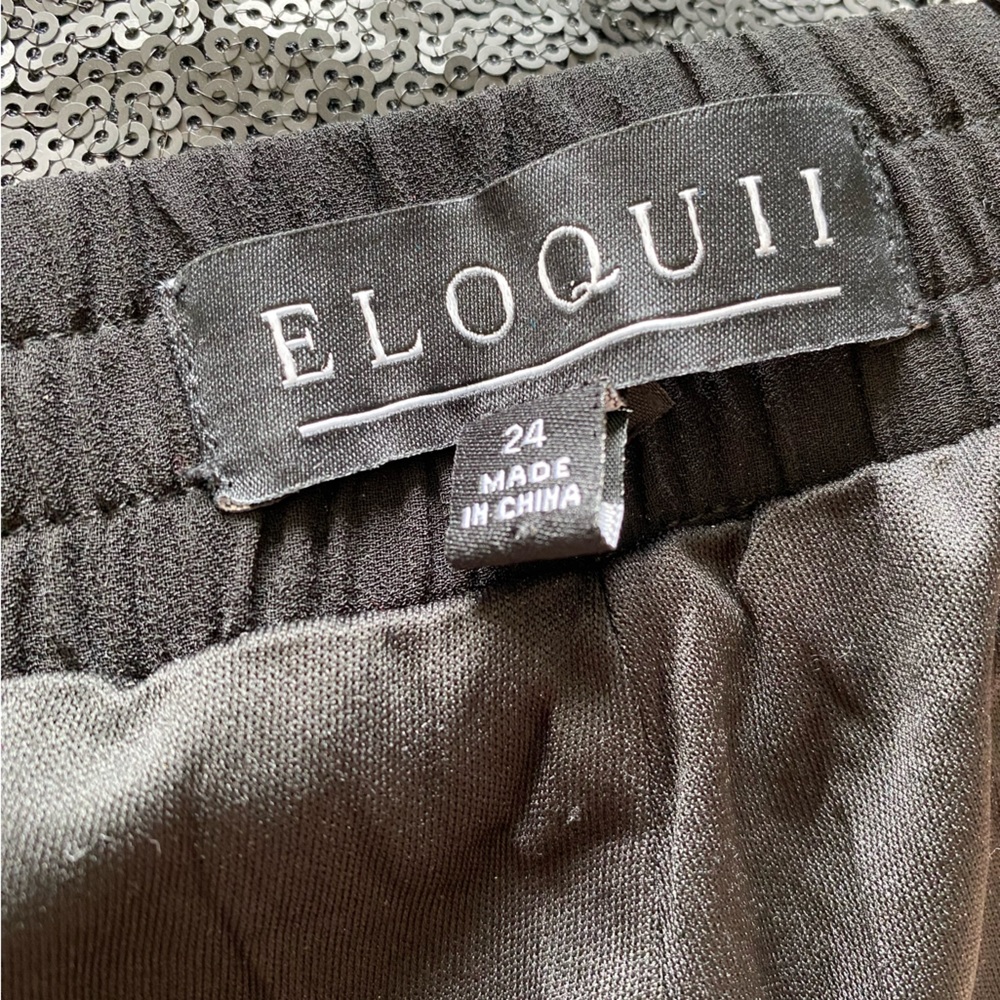 Eloquii Women’s Plus Size Sequin Jogger Pants, Bl… - image 5